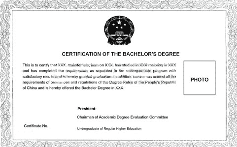 廈門翻譯公司學位證翻譯模板